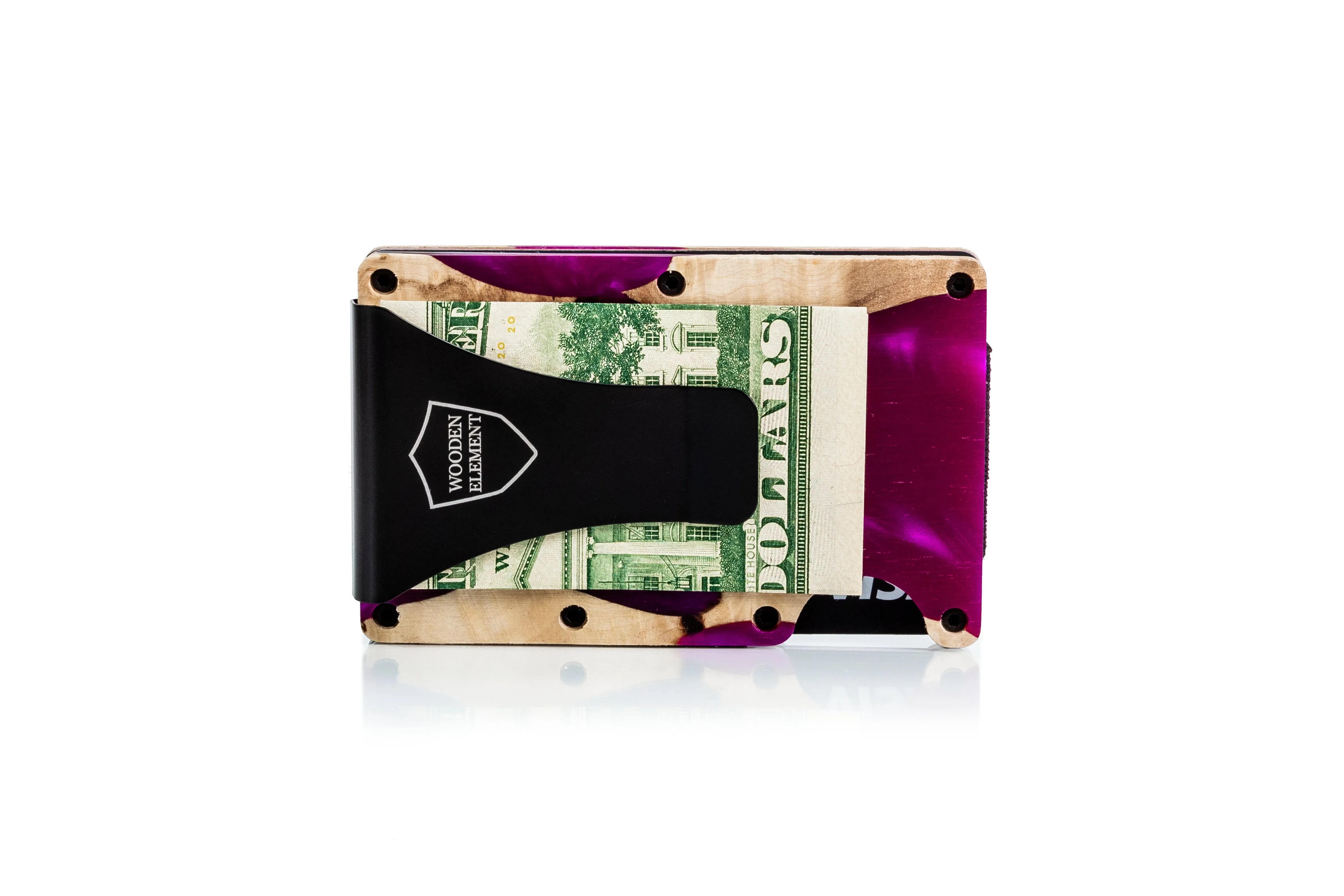 Wood and Resin Smart Wallet (Purple)