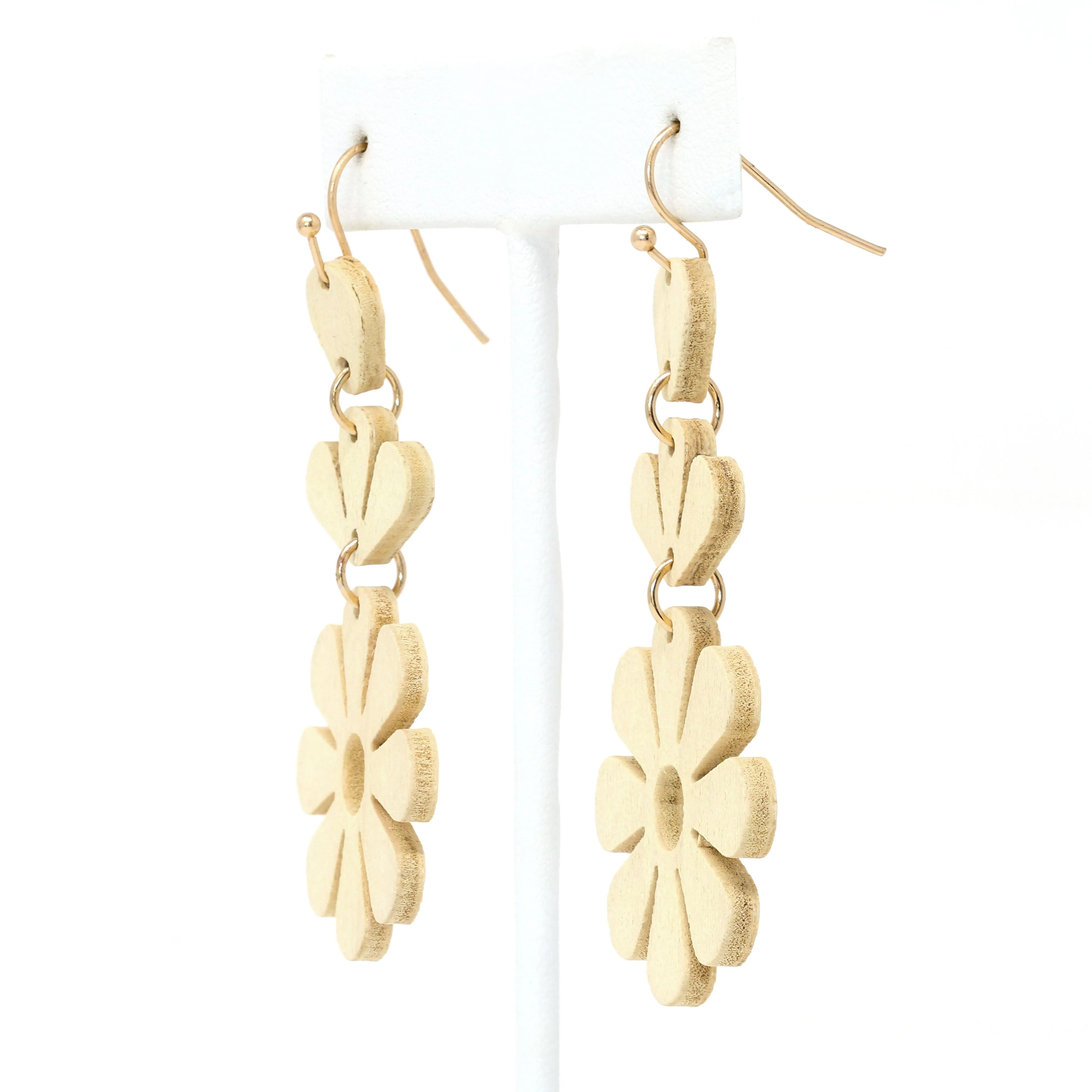 Wooden Daisy Flower Earring