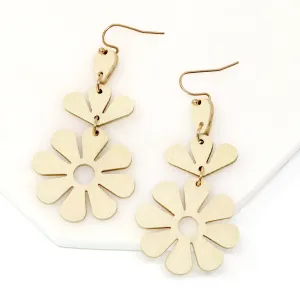 Wooden Daisy Flower Earring