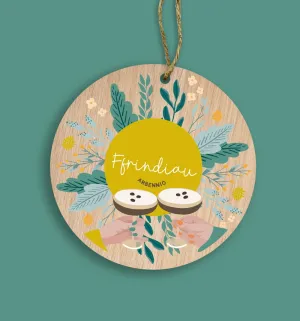 Wooden Gift Decoration 'Ffrindiau Arbennig' special friends