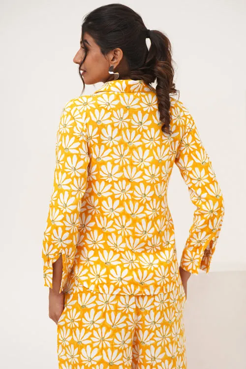 Yellow Petal Hand Block Printed Co-Ord Set