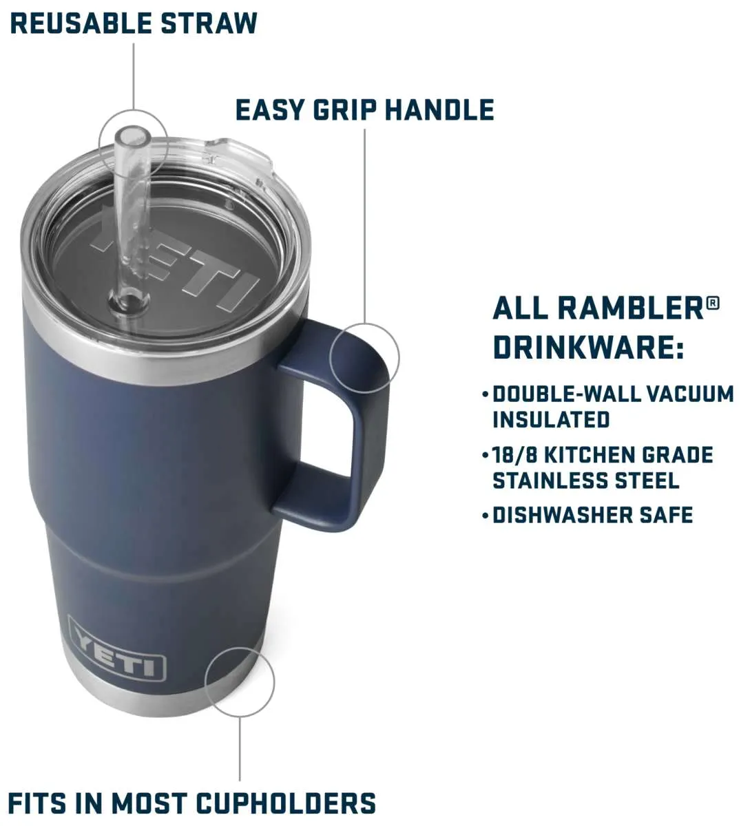Yeti Rambler 25 oz. Straw Mug